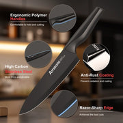15-Piece Kitchen Knife Set with Built-in Sharpener