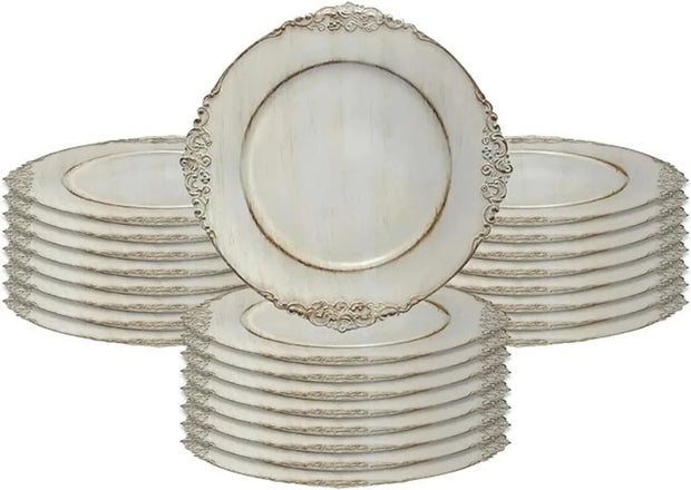 24-Piece Antique Vintage Charger Plates